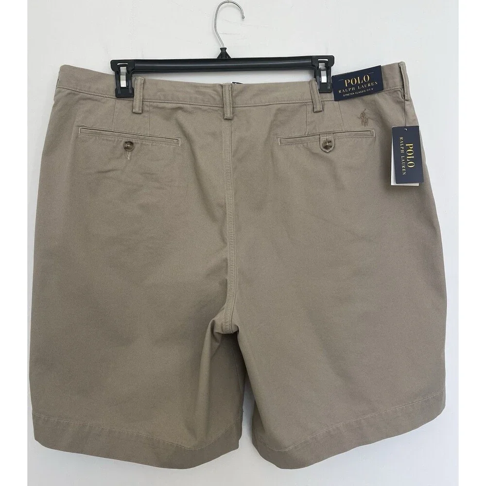 NWT Polo Ralph Lauren Stretch Classic Fit Chino Shorts Tan / Beige Size 42